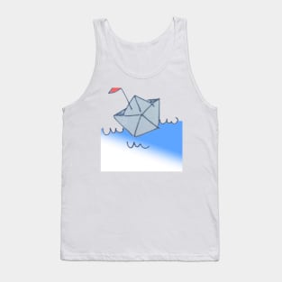 origami sailboat in the day with color Tank Top